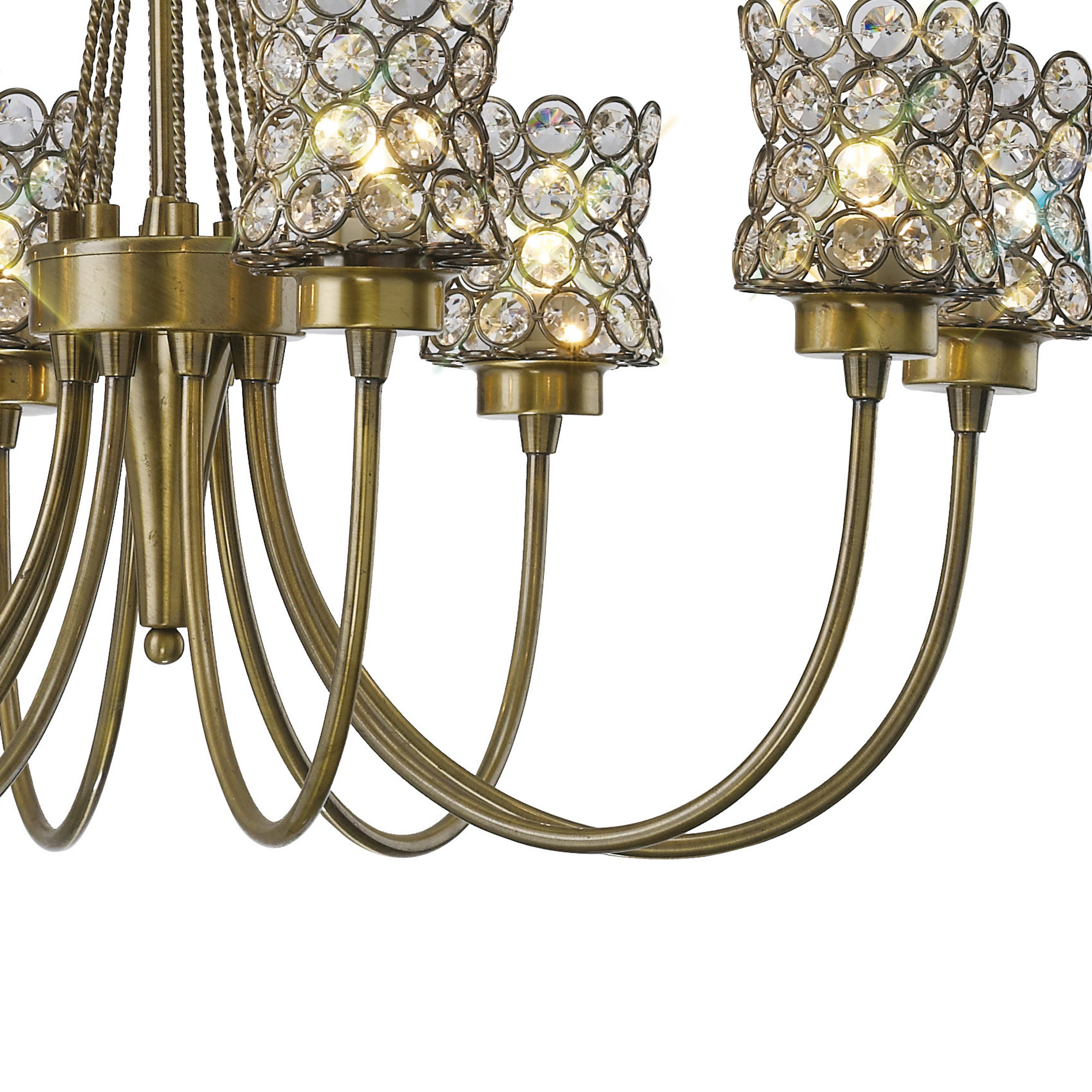 Nelson Crystal Ceiling Lights Diyas Multi Arm Crystal Fittings